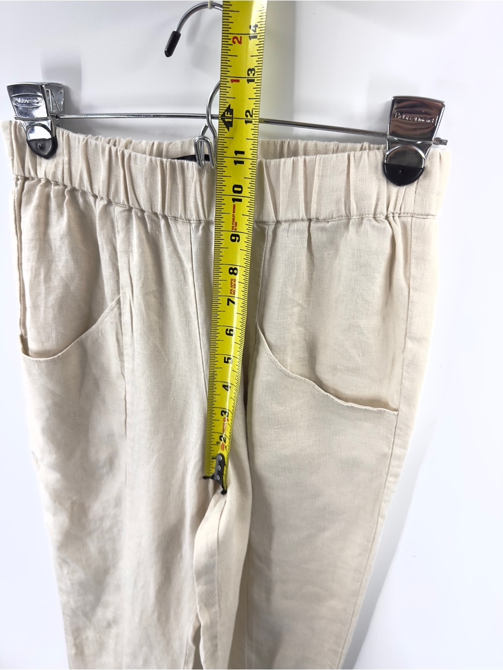Quince European Linen Tapered Ankle Pants Size Small Flax Tan Minimalist Beach - Picture 7 of 8
